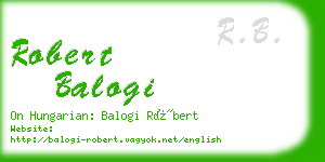 robert balogi business card